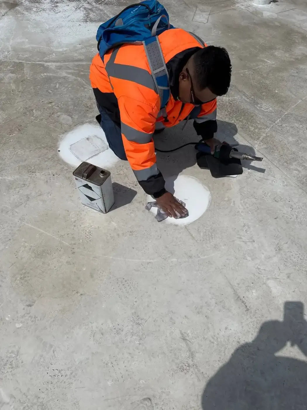 Commercial roof inspection documented in Columbia City